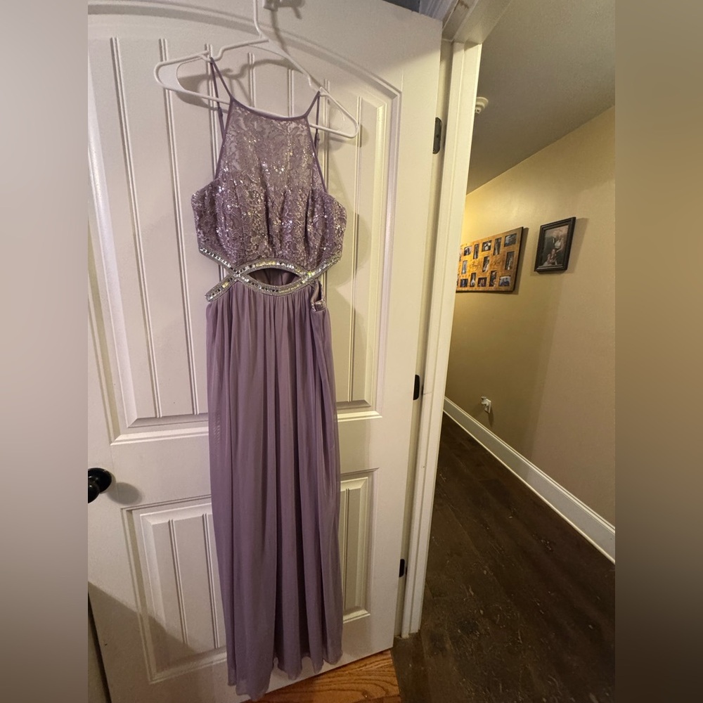 Lavender Sequin Halter Gown
